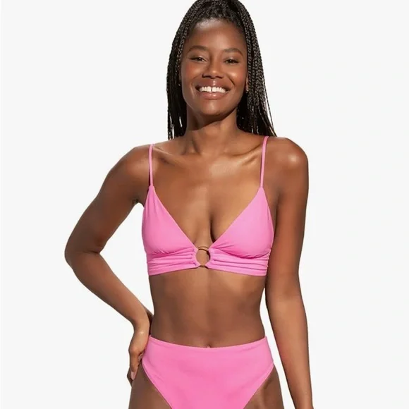 Maaji Pink Bikini top with Plunging V-Neck - Picture 2 of 12